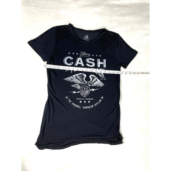 Johnny Cash Man in Black Graphic T-Shirt XS - Picture 3 of 6